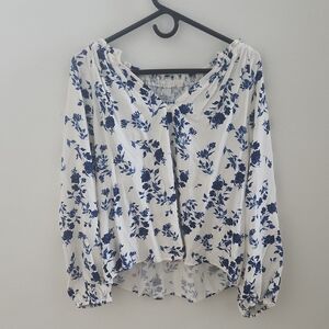 Old Navy Blue Floral Blouse